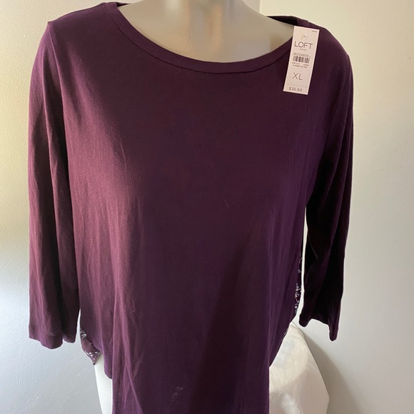 LOFT Tops | Loft Xl Purple Floral Shirt | Poshmark